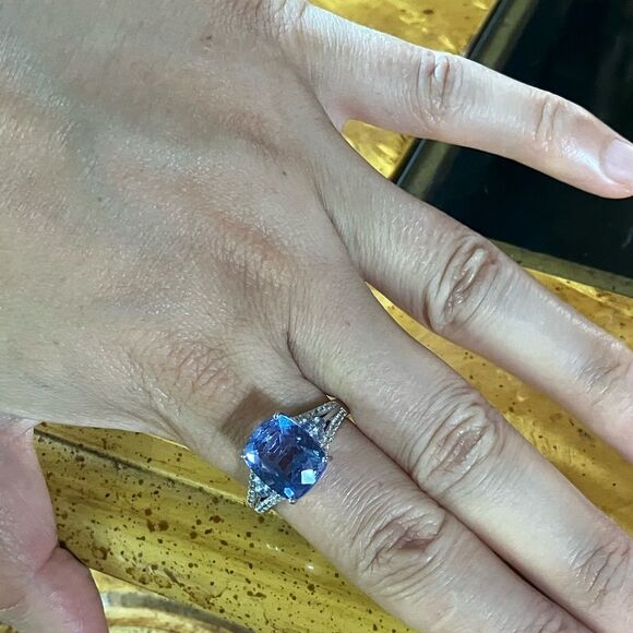 Color Changing Fluorite Tanzanite Sterling Silver Ring Size 10 - Picture 5 of 11